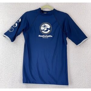 Honolua Surf Co. Blue Rash‎ Guard Short Sleeve Youth Boys Swim Wear Size Large